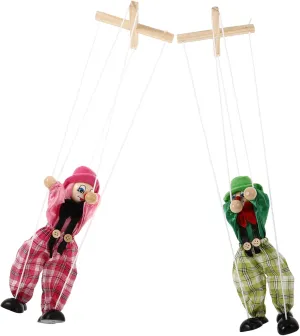 Gatuida Wooden Pirate Puppet Toy 2pcs Hand Puppet String Marionette Boys and Girls Marionette Toys for Party Favors Random Style