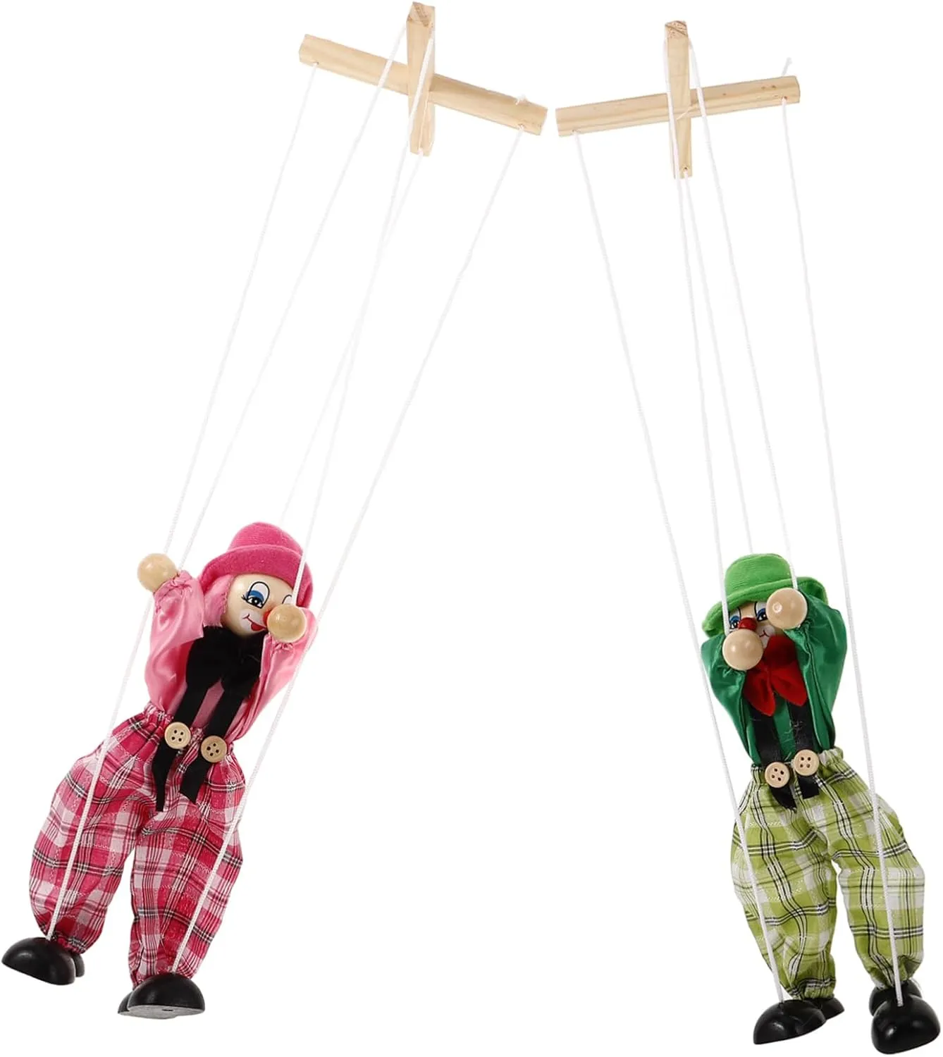 Gatuida Wooden Pirate Puppet Toy 2pcs Hand Puppet String Marionette Boys and Girls Marionette Toys for Party Favors Random Style