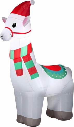Gemmy Christmas Airblown Inflatable Alpaca, 6 ft Tall, White