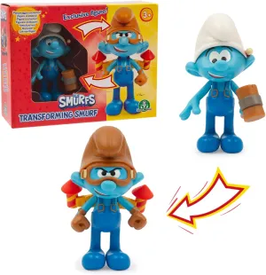 Giochi Preziosi The Smurfs - Inventor, the figure transforms like in the film, movable and 10 cm high, with accessories, for children from 3 years