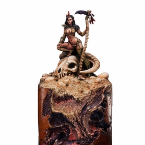 Girl with Dragon Skull 40mm Painted Soldier Miniature Wargaming Figure Pre-Sale | Museum Painting Level