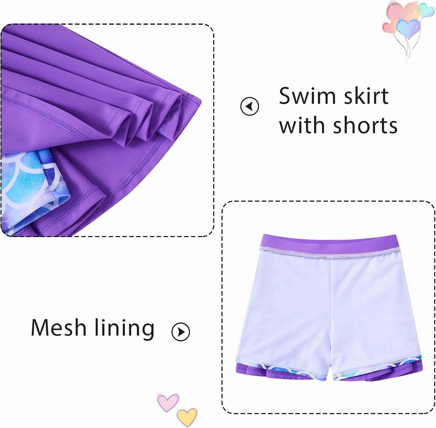 Girls Tankini Swimsuit Mermaid Bathing Suits Criss-Cross Strap Adjustable Summer Beach Two Piece Swimwear Size 4-12