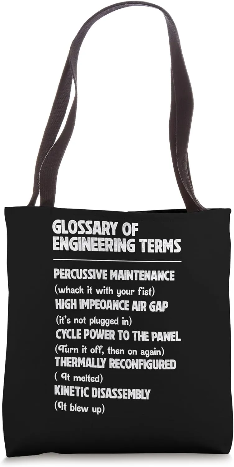 Glossary Of Engineering Terms Percussive Maintenance Air Gap Tote Bag