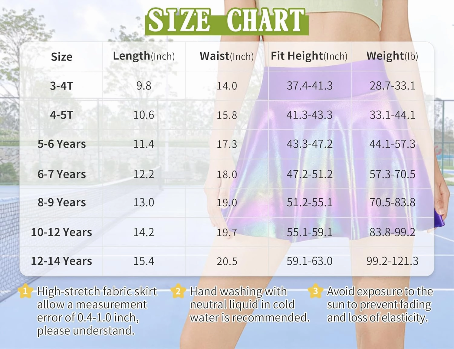Gnainach Girls Skorts High Waist Athletic Skirts with Shorts Stretchy Activewear for Teens Kids Performance Tennis