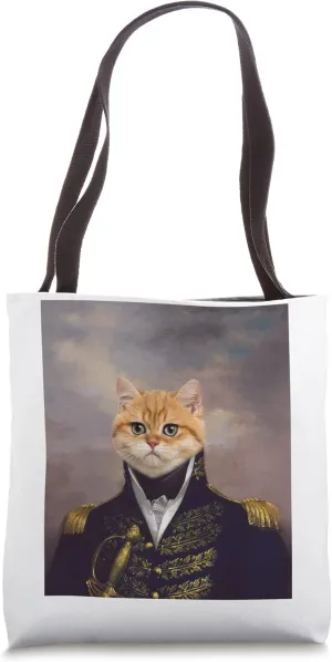 Golden British Shorthair cat Renaissance Pet Portrait Tote Bag