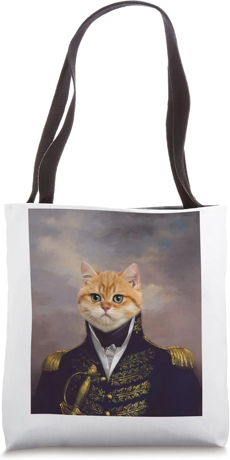 Golden British Shorthair cat Renaissance Pet Portrait Tote Bag