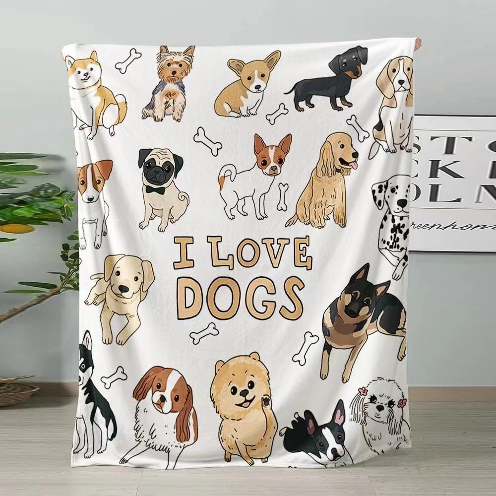 Golden Retriever Fleece Blanket – Ultra-Soft Fleece Throw Blanket, Lightweight and Cozy for Couch, Bed, Travel, Gift for Dog Lovers (Dog-B, 50-60 in)