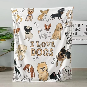 Golden Retriever Fleece Blanket – Ultra-Soft Fleece Throw Blanket, Lightweight and Cozy for Couch, Bed, Travel, Gift for Dog Lovers (Dog-B, 50-60 in)