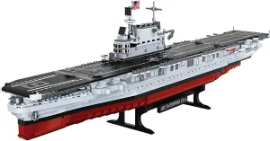 Gonli USS Enterprise Aircraft Battleship Building Toys Set (1883Pcs) WW2 Navy Ship Model with Molded Airplanes and Display Stand, 30" Long Military Building Block Toy for Teens and Adults