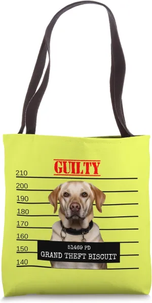 Greedy Labrador Lover Food Thief Prison Dog Mugshot Tote Bag