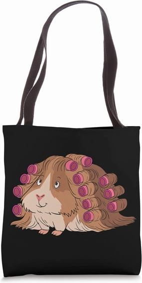 Guinea Pig with Curls Perm Long Hair Guinea Pig Lovers Tote Bag