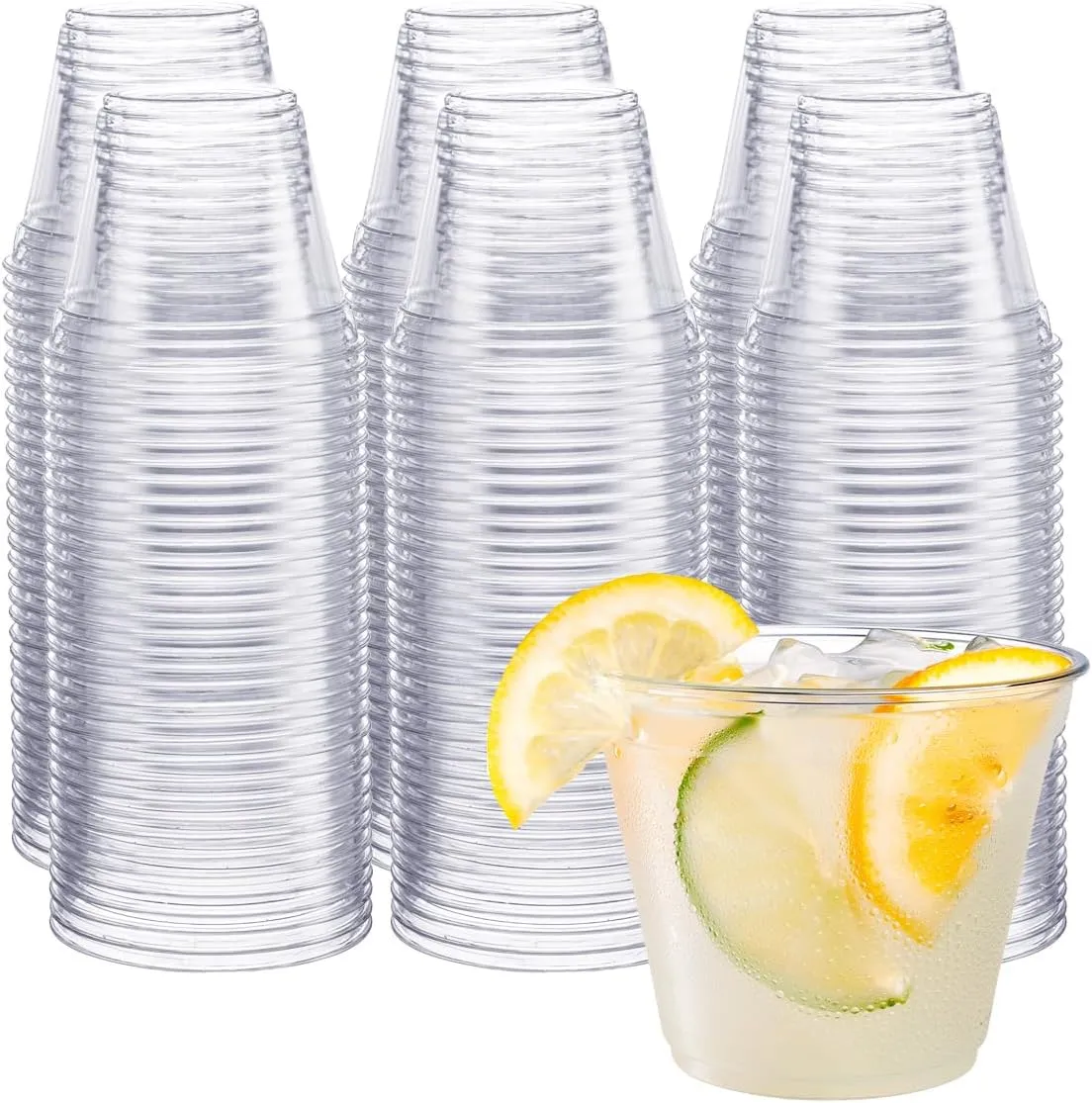 GUSTO [9 oz - 300 Count Clear Plastic Cups, Sturdy & BPA-Free Disposable Cups for Parties, Cocktails, Wine, Smoothies & Cold Beverages – Crystal-Clear, Durable, and Food Safe - Formerly Comfy Package