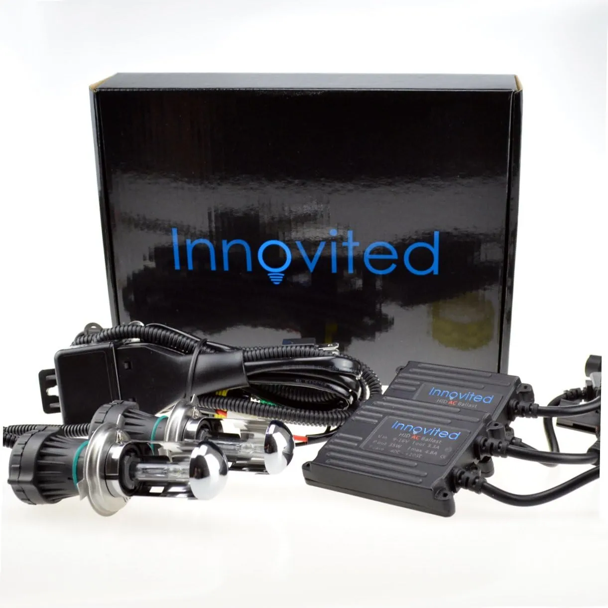 H4-3 9003 8000K Bi xenon HI/LO HID Xenon Bulbs with 35W BLKCO Slim Digital Ballast Bundle (Lighting Blue)