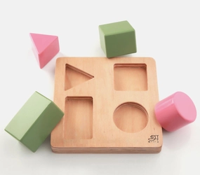 Hand Carved Multicoloured Simple Block Puzzle