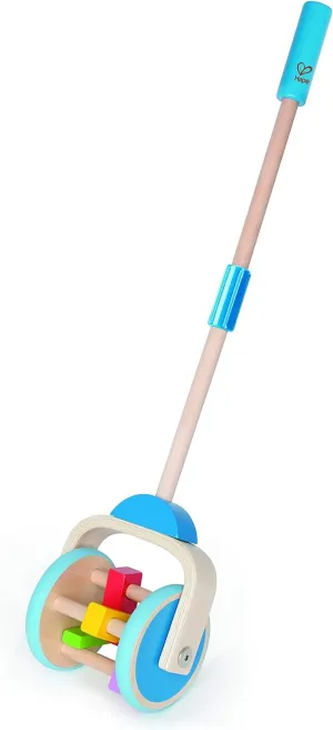 Hape Wooden Push and Pull Lawn Mower for Babies| Push Along Activity Walking Toy for Toddlers 12 Months and Up