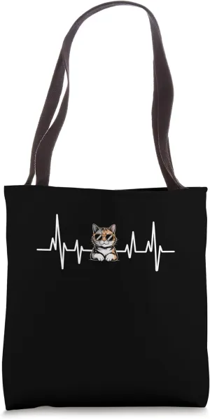 Heartbeat Cat Cat Lover Feline Pet Meow Love Cats Tote Bag