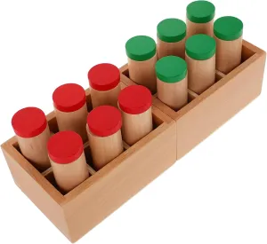 HEMOTON 1set Montessori Sound Cylinders Educational Toy for Boy Girl Sensory Development Early Learning Rattle Box for Ages
