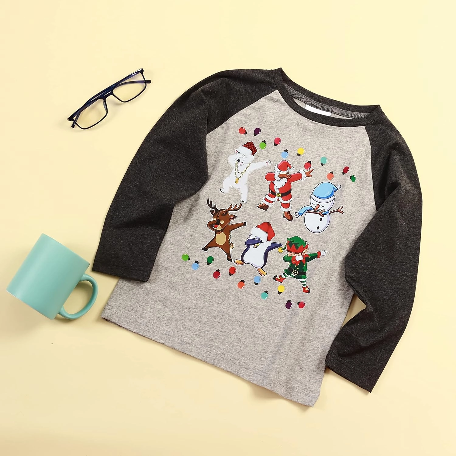 HH Family Christmas Shirts for Kids Boys Girls Santa Tree Reindeer Tee Tshirt