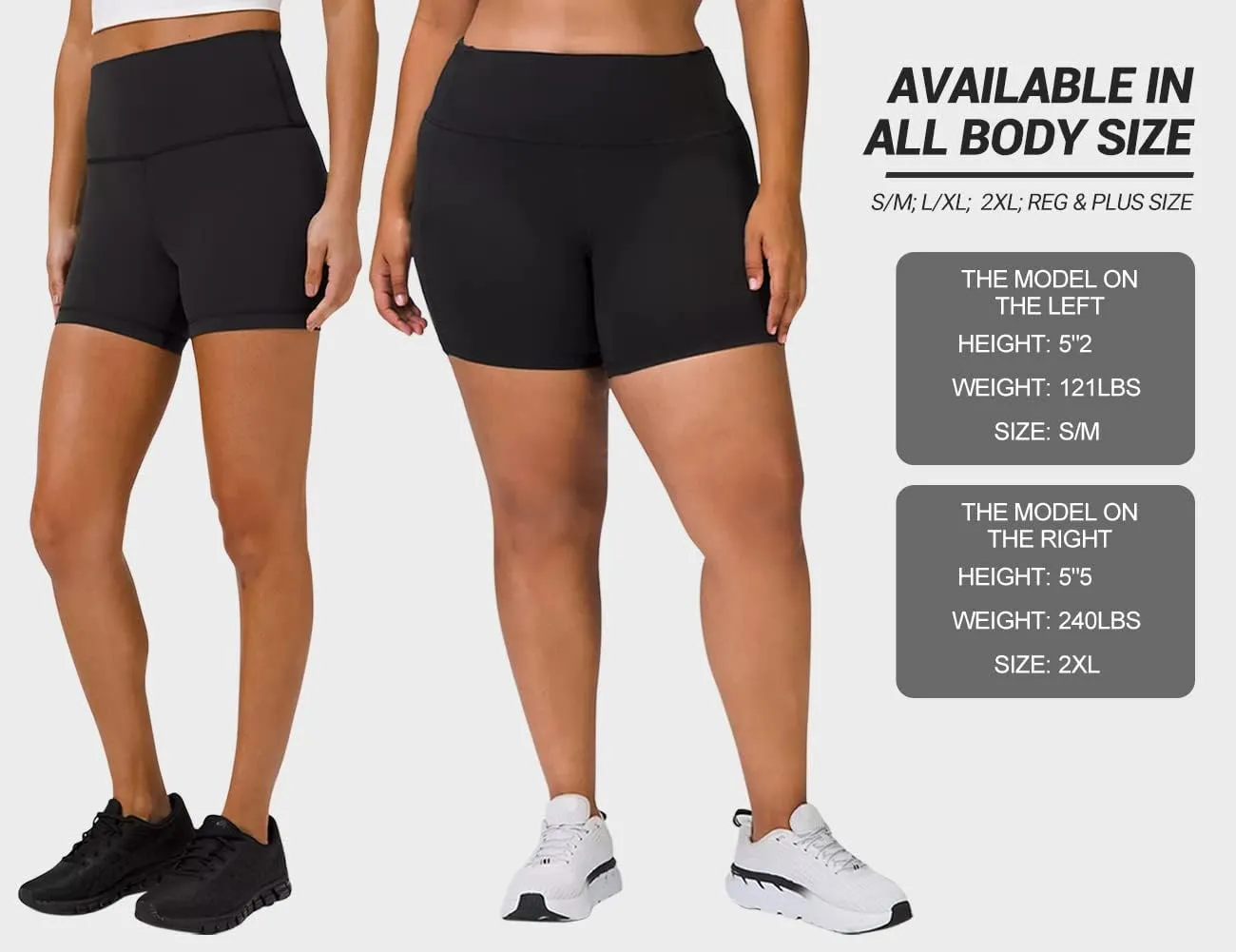 HLTPRO 3 Pack Plus Size Biker Shorts with Pockets for Women (S-4XL)- 8"/5"/3" High Waist Tummy Control Shorts for Yoga