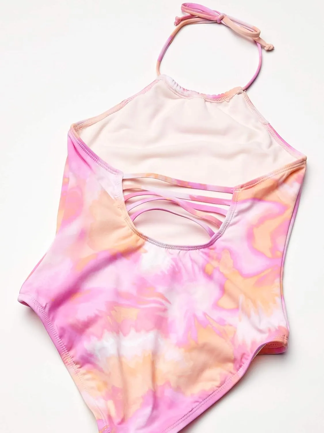 Hobie Girls High Neck Halter One Piece Swimsuit