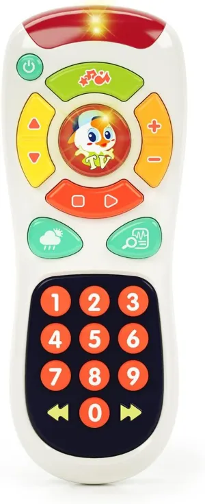 HOLA Baby Remote Control Toy for 1 Year Old Boys Girls, Learning Light up Musical Number Buttons Infant Travel Toys for Toddlers 6 8 9 12 18 Months, Click and Count Play Remote Baby Gifts Age 1 2 3