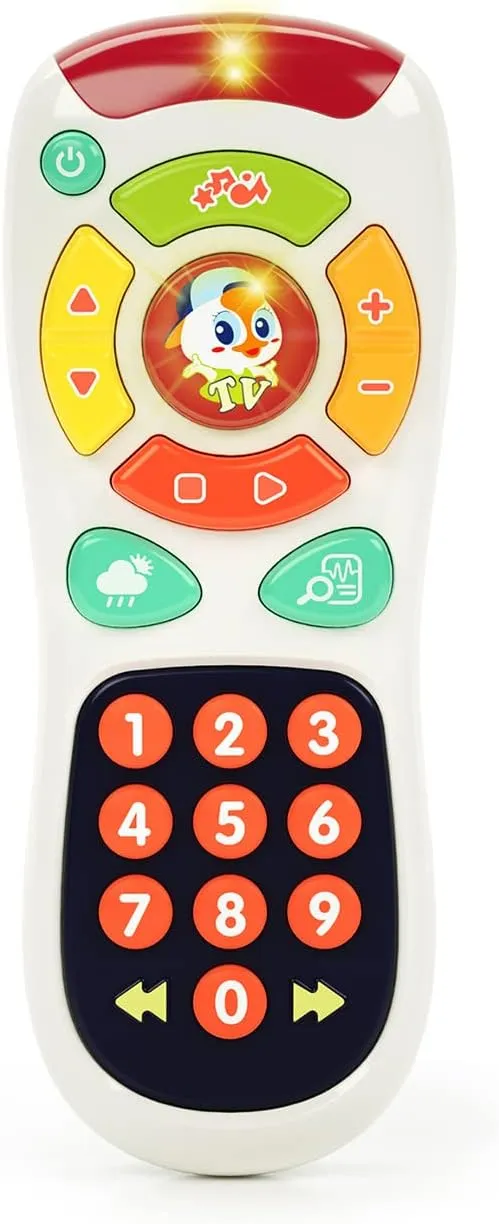 HOLA Baby Remote Control Toy for 1 Year Old Boys Girls, Learning Light up Musical Number Buttons Infant Travel Toys for Toddlers 6 8 9 12 18 Months, Click and Count Play Remote Baby Gifts Age 1 2 3