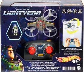 Hot Wheels Space Ranger Jetpack R/C, Remote-Controlled Flying Ship from Disney Pixar Lightyear Film, with Buzz Figure, Toy for Kids 8 Years Old & Up