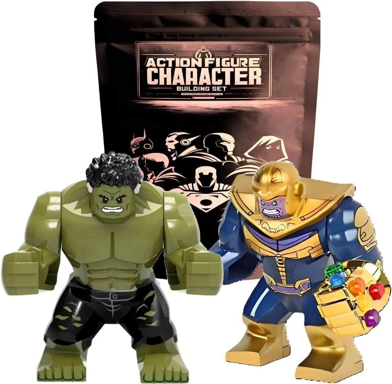 HuIk vs thano s Large Action Figure Toy Set - 2pcs | Compatible with Major Building Block Brands | Great Gift for Kids Toddler Preschool | 3 Inches Tall