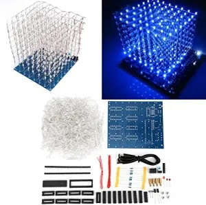 HURRISE Led Cube, Led Cube Lights, 3D Led Cube Light Cube Kit 8X8X8 Cm Led Light Group Cube DIY Kit Luminous Cube for Kids/Teenager Learning Activities