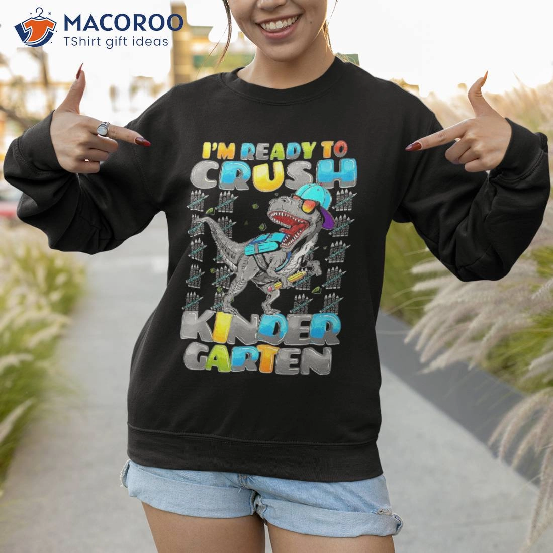 I'm Ready To Crush Kindergarten Dinosaur Back School Boys Shirt