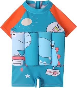 IDOPIP Kids Boys Girls Floatation Swimsuit with Adjustable Buoyancy Baby Float Suit Swim Vest One Piece Swimwear Bathing Suit