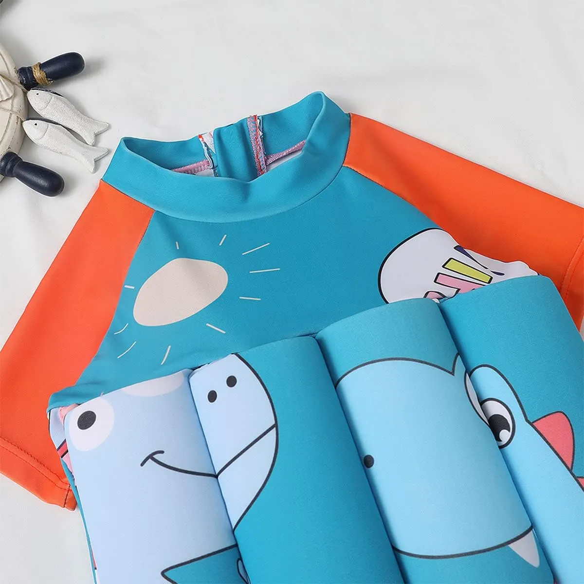 IDOPIP Kids Boys Girls Floatation Swimsuit with Adjustable Buoyancy Baby Float Suit Swim Vest One Piece Swimwear Bathing Suit