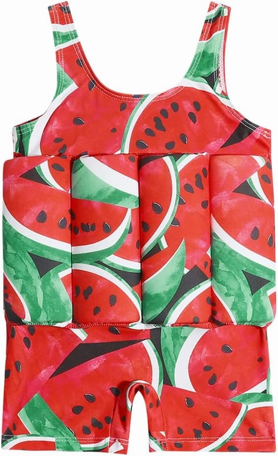IDOPIP Kids Boys Girls Floatation Swimsuit with Adjustable Buoyancy Baby Float Suit Swim Vest One Piece Swimwear Bathing Suit