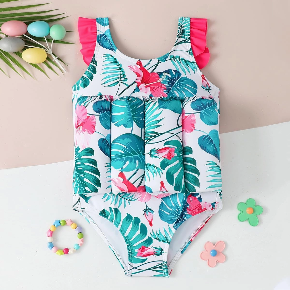 IDOPIP Kids Boys Girls Floatation Swimsuit with Adjustable Buoyancy Baby Float Suit Swim Vest One Piece Swimwear Bathing Suit