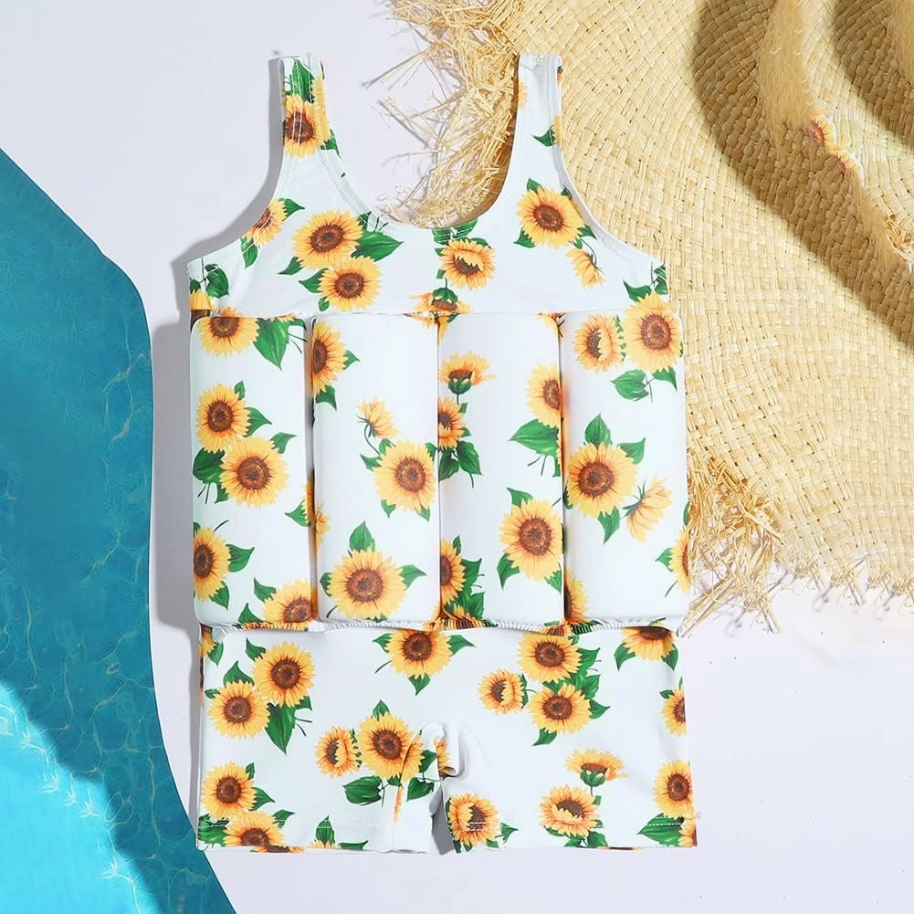 IDOPIP Kids Boys Girls Floatation Swimsuit with Adjustable Buoyancy Baby Float Suit Swim Vest One Piece Swimwear Bathing Suit