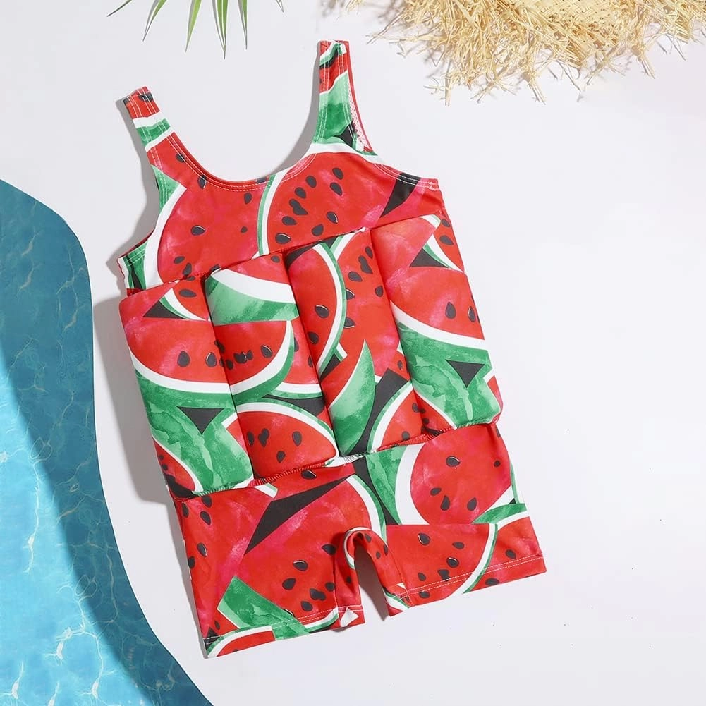 IDOPIP Kids Boys Girls Floatation Swimsuit with Adjustable Buoyancy Baby Float Suit Swim Vest One Piece Swimwear Bathing Suit