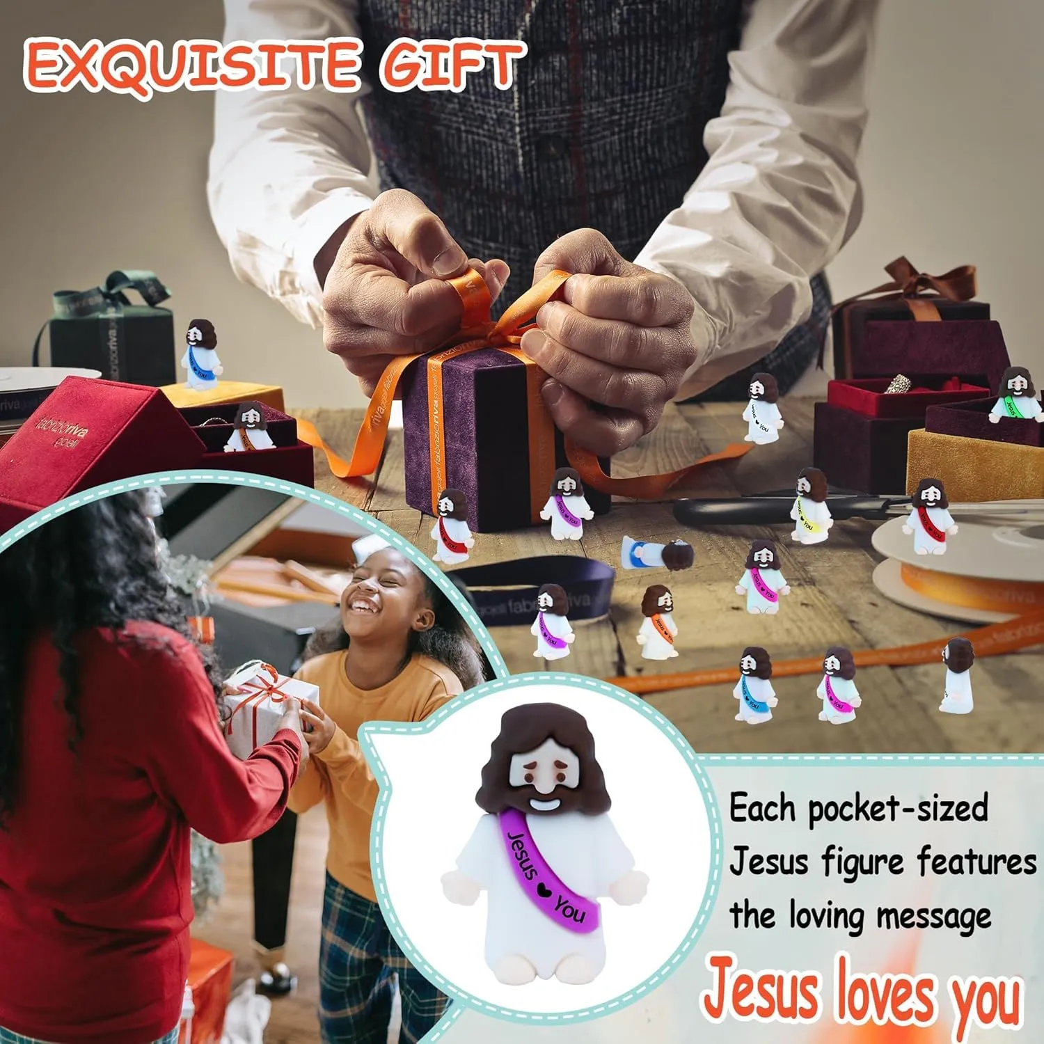 ILHSTY 100 Pcs Little Jesus Figures – Mini Rubber Jesus Toys Jesus Love You for Easter Egg Fillers Egg Hunts Religious Party Favors Gifts Hide and Seek Baptism Gifts Sunday School (Mix 10 Color *100)