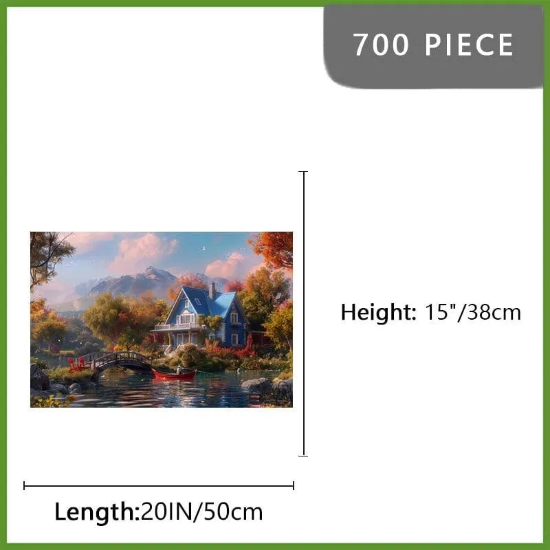Imahoocool- 700-Piece Fishing Retreat Wooden Puzzle Game –Travel-Friendly Puzzle, Portable Family Fun Game for Road Trips & Relaxation, Party Game for Friends & Couples