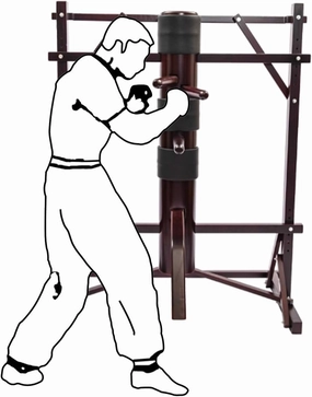 Indoor Outdoor Heavy Duty Wing Chun Dummy with Rugged Base, Multifunction Strength Training Device, Freestanding Wing Chun Training Gear, Adjustable Height(B)