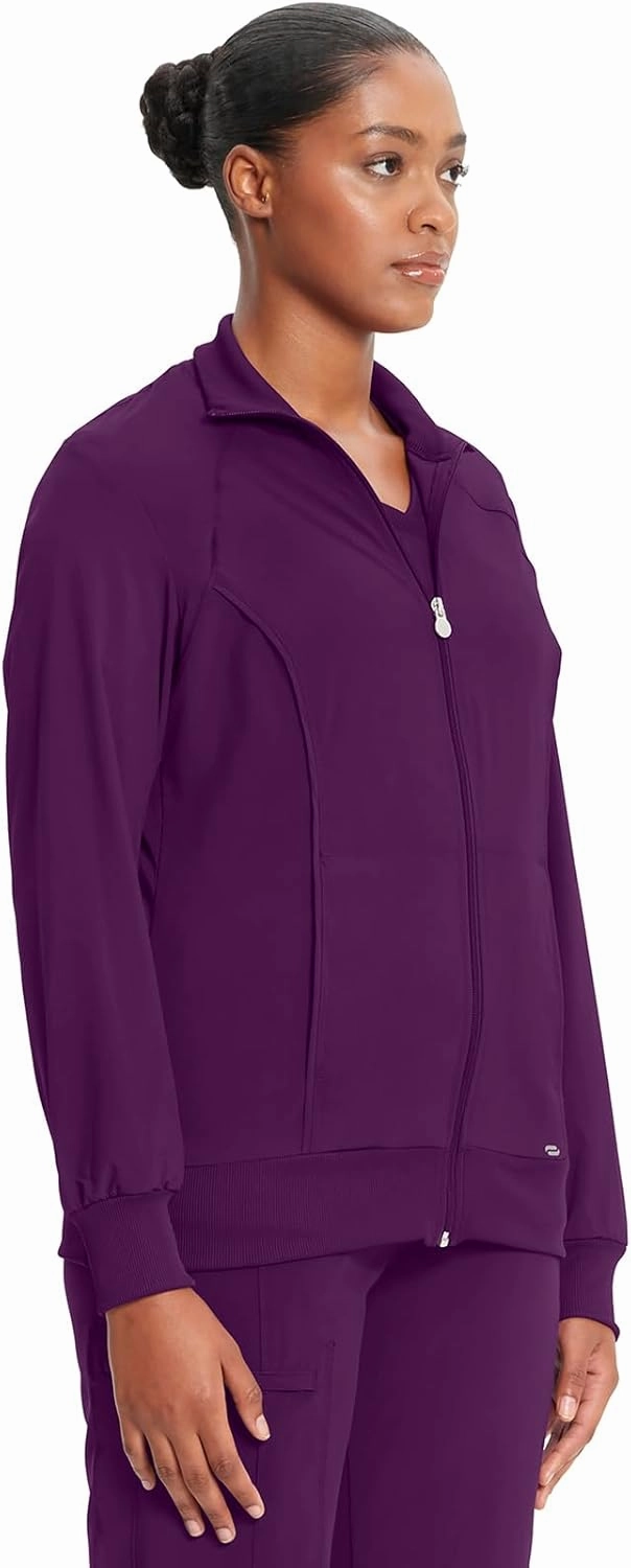 Infinity by Cherokee Zip Front Scrub Jackets for Women, 4-Way Stretch Fabric, 2391A