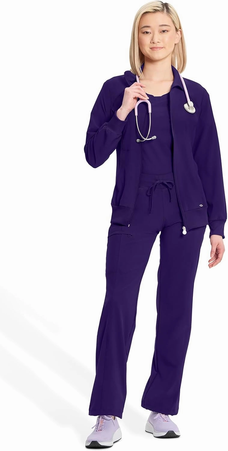Infinity by Cherokee Zip Front Scrub Jackets for Women, 4-Way Stretch Fabric, 2391A