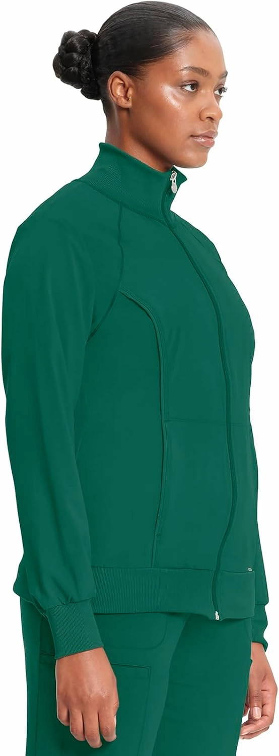 Infinity by Cherokee Zip Front Scrub Jackets for Women, 4-Way Stretch Fabric, 2391A