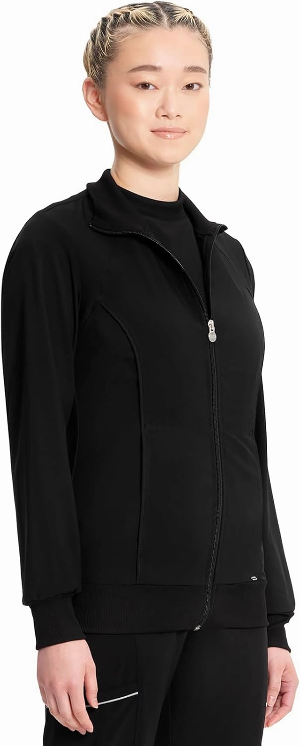 Infinity Cherokee Zip Front Scrub Nurse Jackets for Women, 4-Way Stretch Fabric 2391A