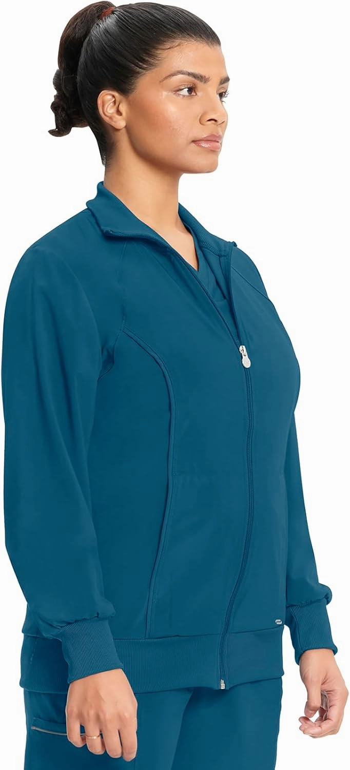 Infinity Cherokee Zip Front Scrub Nurse Jackets for Women, 4-Way Stretch Fabric 2391A