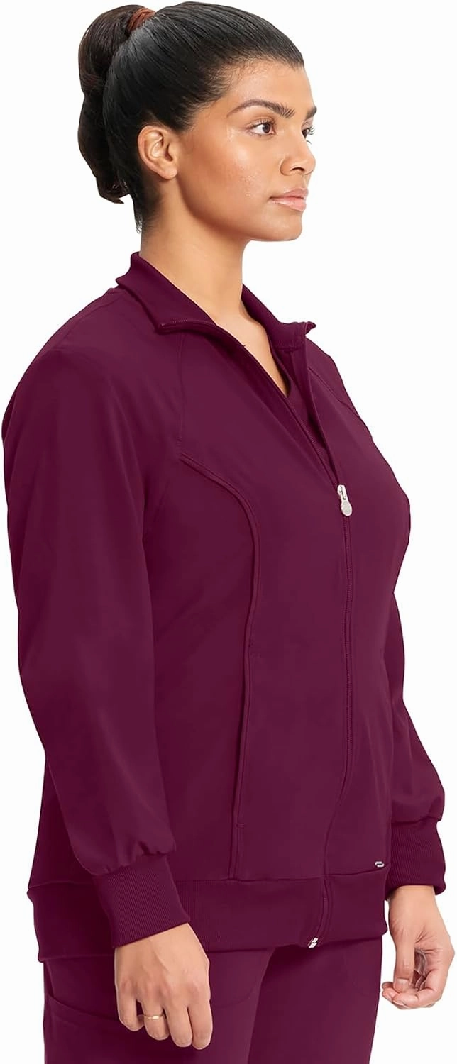 Infinity Cherokee Zip Front Scrub Nurse Jackets for Women, 4-Way Stretch Fabric 2391A