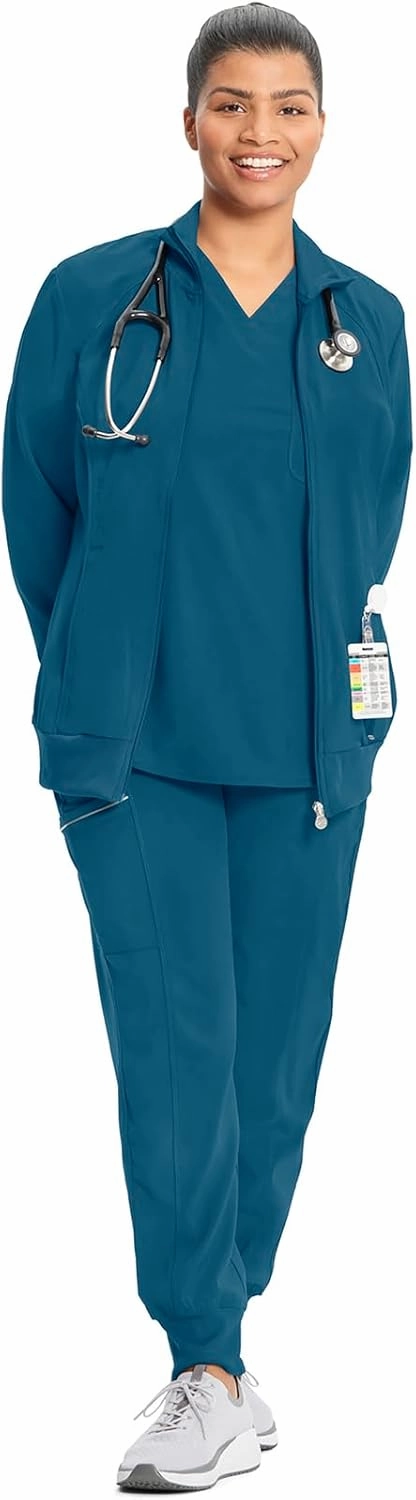 Infinity Cherokee Zip Front Scrub Nurse Jackets for Women, 4-Way Stretch Fabric 2391A