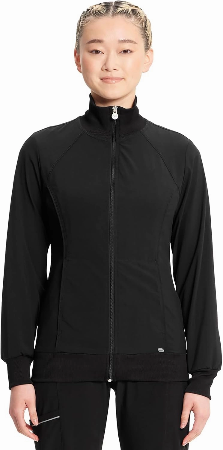 Infinity Cherokee Zip Front Scrub Nurse Jackets for Women, 4-Way Stretch Fabric 2391A