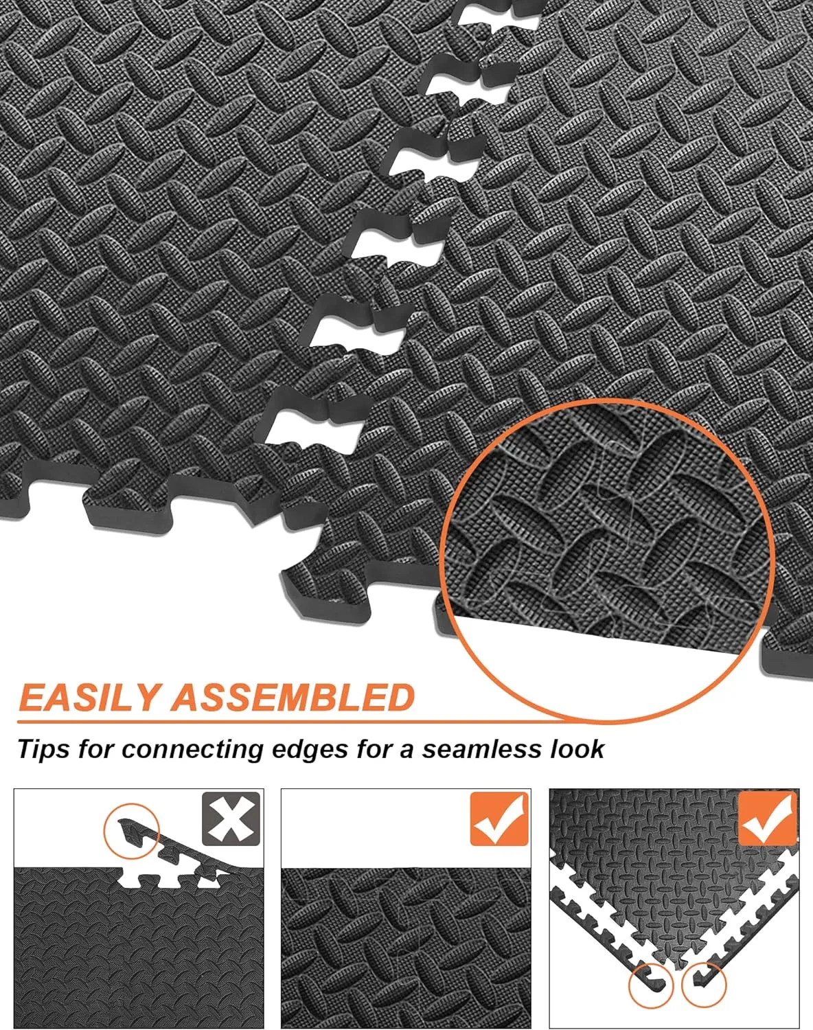 innhom 12/24/48 Tiles Gym Flooring Gym Mats Exercise Mat for Floor Workout Mat Foam Floor Tiles for Home Gym Equipment Garage