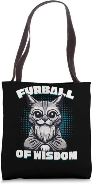 Insightful Feline Whisker Wisdom Scholarly Cat Tote Bag