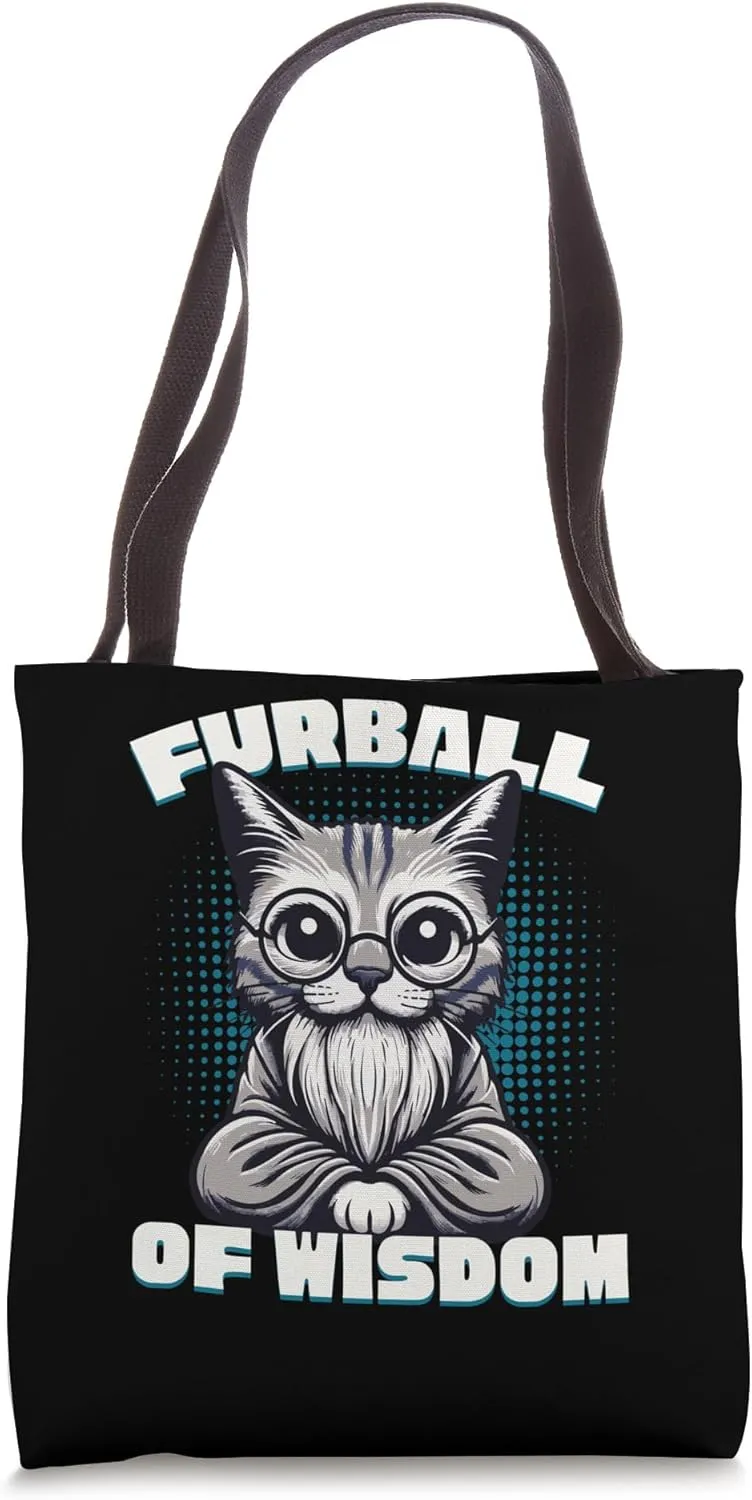 Insightful Feline Whisker Wisdom Scholarly Cat Tote Bag